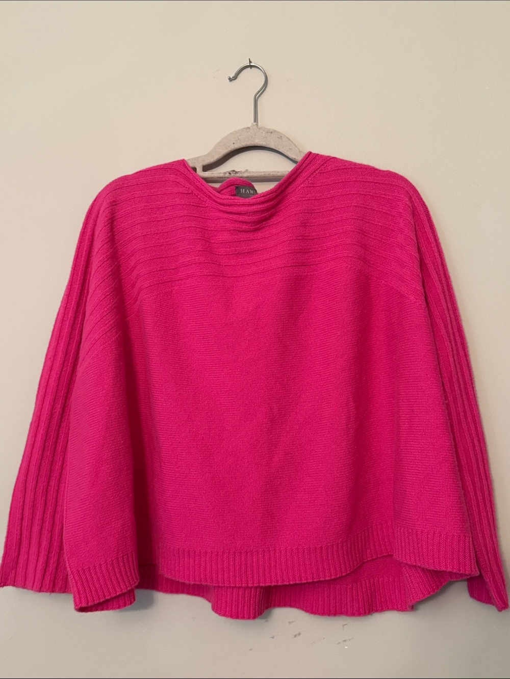 Hawico 100% Cashmere Sweater Pink Boxy Cropped Made in Scotland